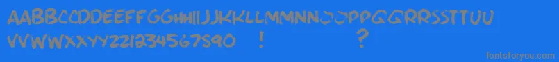 BrushieBrushie-Schriftart – Graue Schriften auf blauem Hintergrund