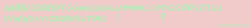 Fonte BrushieBrushie – fontes verdes em um fundo rosa