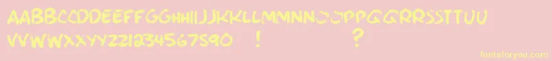 BrushieBrushie Font – Yellow Fonts on Pink Background