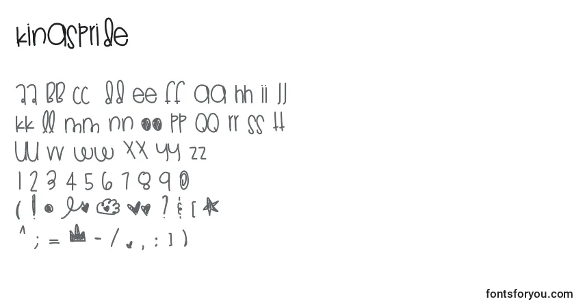 Schriftart Kingspride – Alphabet, Zahlen, spezielle Symbole