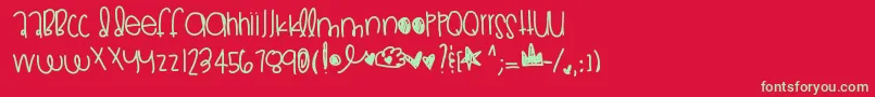Kingspride Font – Green Fonts on Red Background