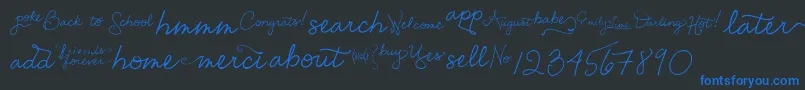 EmilyLimeWords Font – Blue Fonts on Black Background