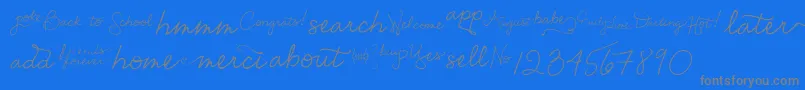 EmilyLimeWords-Schriftart – Graue Schriften auf blauem Hintergrund