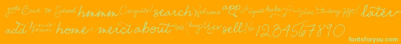 Подробнее о шрифте EmilyLimeWords Шрифт EmilyLimeWords – зелёные шрифты на оранжевом фоне