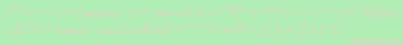 EmilyLimeWords-fontti – vaaleanpunaiset fontit vihreällä taustalla