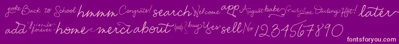 EmilyLimeWords Font – Pink Fonts on Purple Background