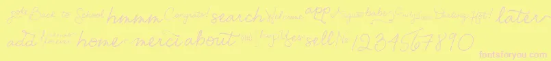 EmilyLimeWords Font – Pink Fonts on Yellow Background