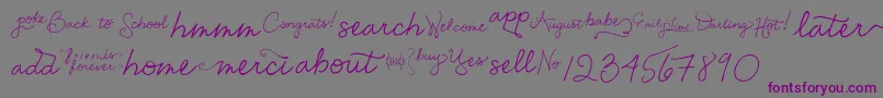 EmilyLimeWords-fontti – violetit fontit harmaalla taustalla