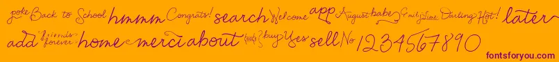 Шрифт EmilyLimeWords – фиолетовые шрифты на оранжевом фоне