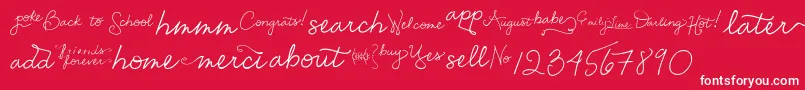 EmilyLimeWords Font – White Fonts on Red Background