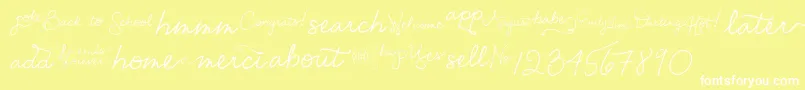 EmilyLimeWords Font – White Fonts on Yellow Background