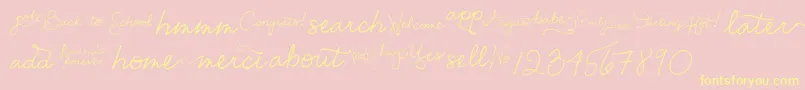 EmilyLimeWords-Schriftart – Gelbe Schriften auf rosa Hintergrund