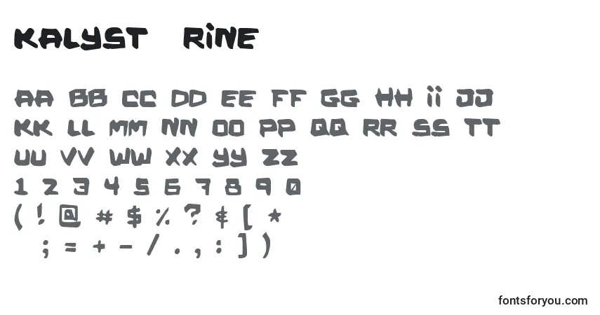 Schriftart KalystГ©rine – Alphabet, Zahlen, spezielle Symbole