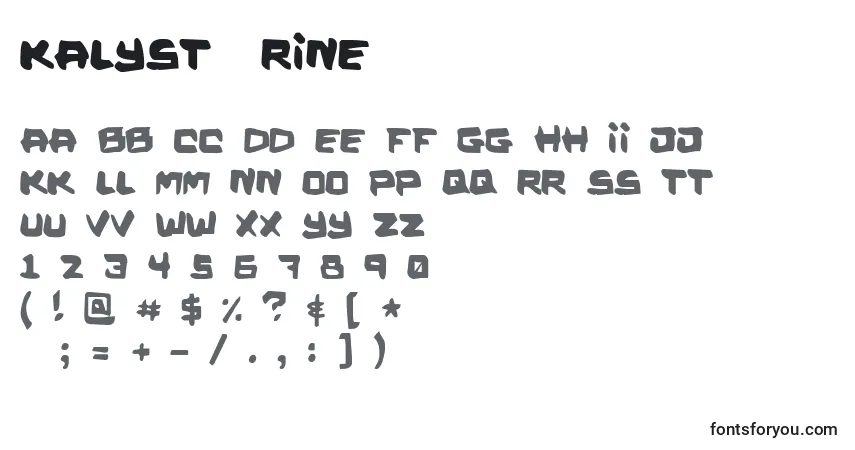 KalystГ©rineフォント–アルファベット、数字、特殊文字