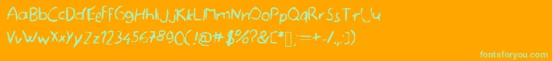 Шрифт Memefont – зелёные шрифты на оранжевом фоне