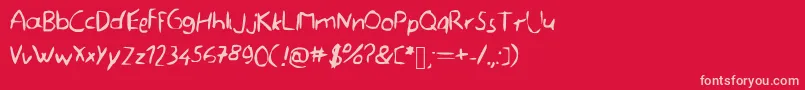 Memefont-fontti – vaaleanpunaiset fontit punaisella taustalla