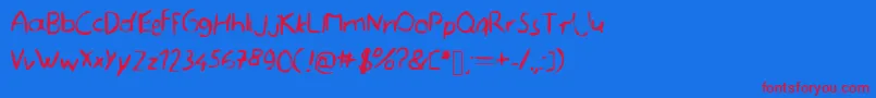Memefont Font – Red Fonts on Blue Background