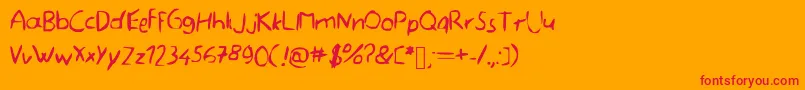 フォントMemefont – オレンジの背景に赤い文字