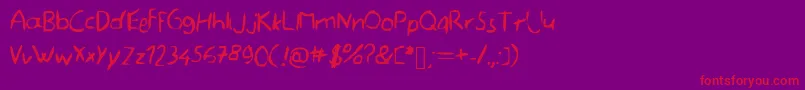 Memefont-Schriftart – Rote Schriften auf violettem Hintergrund