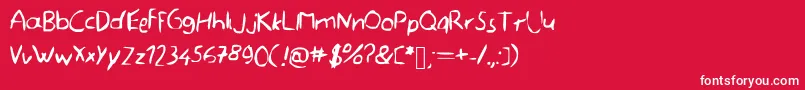 フォントMemefont – 赤い背景に白い文字