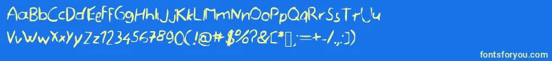 Memefont Font – Yellow Fonts on Blue Background