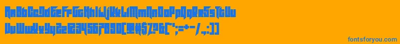 Czcionka Slitter – niebieskie czcionki na pomarańczowym tle