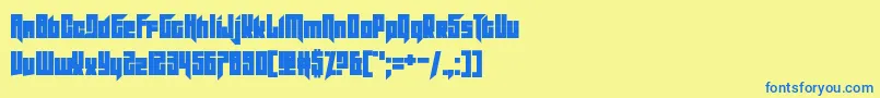 Slitter Font – Blue Fonts on Yellow Background