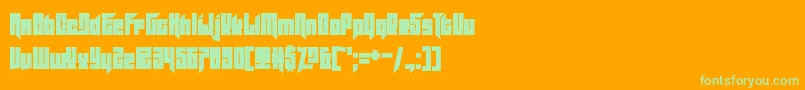 Weitere Informationen zur Slitter-Schriftart Slitter-Schriftart – Grüne Schriften auf orangefarbenem Hintergrund