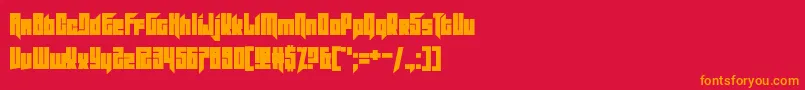 フォントSlitter – 赤い背景にオレンジの文字