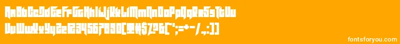 Weitere Informationen zur Slitter-Schriftart Slitter-Schriftart – Weiße Schriften auf orangefarbenem Hintergrund