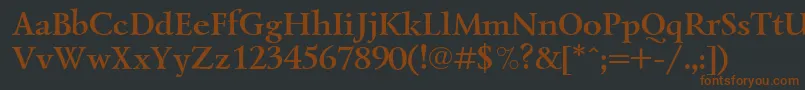 Шрифт LazurskiBoldCyrillic – коричневые шрифты на чёрном фоне