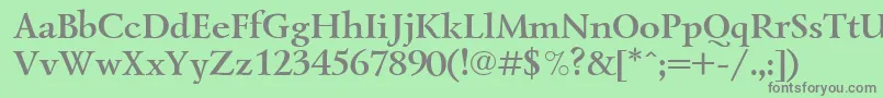 フォントLazurskiBoldCyrillic – 緑の背景に灰色の文字