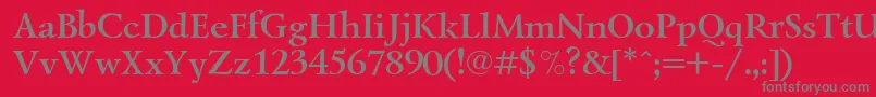 フォントLazurskiBoldCyrillic – 赤い背景に灰色の文字