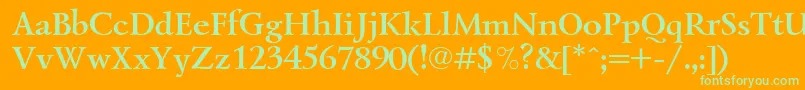 LazurskiBoldCyrillic Font – Green Fonts on Orange Background