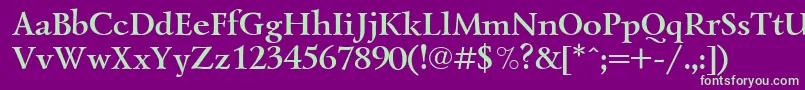 LazurskiBoldCyrillic-Schriftart – Grüne Schriften auf violettem Hintergrund