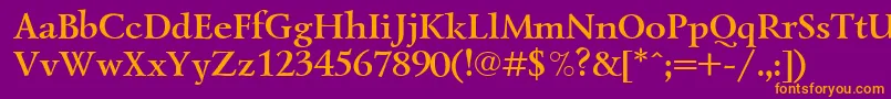 LazurskiBoldCyrillic-fontti – oranssit fontit violetilla taustalla