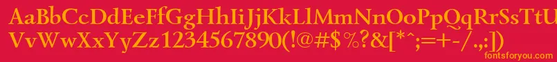 LazurskiBoldCyrillic Font – Orange Fonts on Red Background