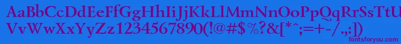 LazurskiBoldCyrillic Font – Purple Fonts on Blue Background