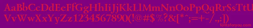Шрифт LazurskiBoldCyrillic – красные шрифты на фиолетовом фоне
