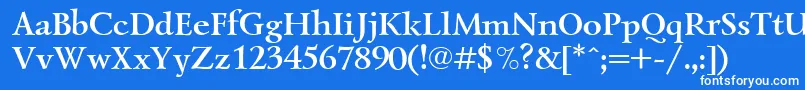Fonte LazurskiBoldCyrillic – fontes brancas em um fundo azul