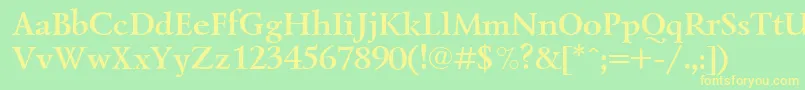 LazurskiBoldCyrillic Font – Yellow Fonts on Green Background