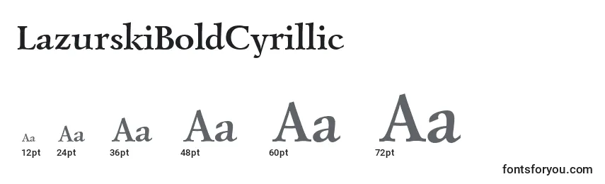 Размеры шрифта LazurskiBoldCyrillic