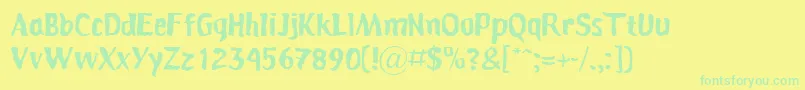 Persona Font – Green Fonts on Yellow Background