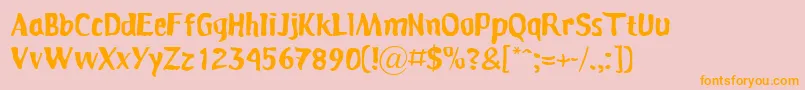 Persona Font – Orange Fonts on Pink Background