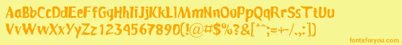 Persona Font – Orange Fonts on Yellow Background