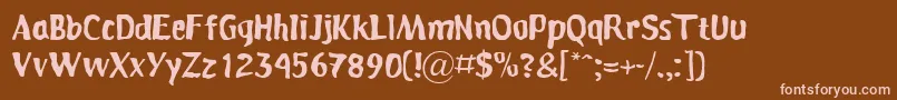 Persona Font – Pink Fonts on Brown Background