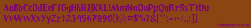 Persona Font – Purple Fonts on Brown Background