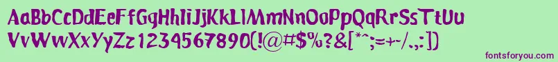 Persona Font – Purple Fonts on Green Background