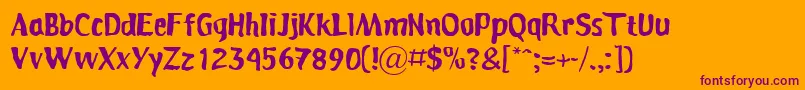 Persona Font – Purple Fonts on Orange Background