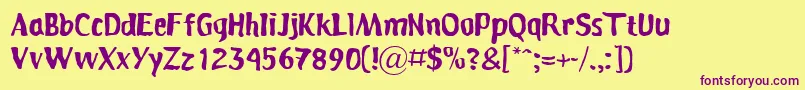 Persona Font – Purple Fonts on Yellow Background
